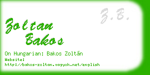 zoltan bakos business card