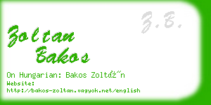 zoltan bakos business card